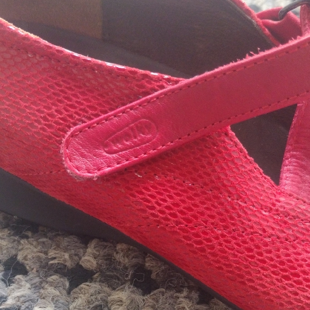Wolky Red Leather Mary Jane Flats - Picture 4 of 9